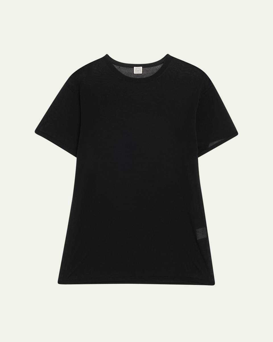 Cashmere-Blend Short-Sleeve Knit T-Shirt